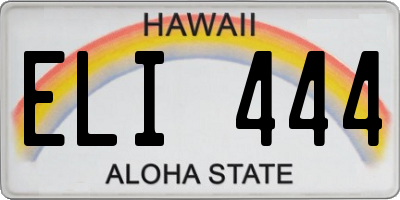 HI license plate ELI444