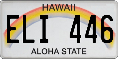 HI license plate ELI446