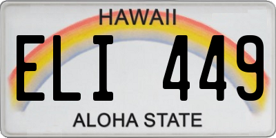 HI license plate ELI449