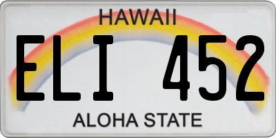 HI license plate ELI452