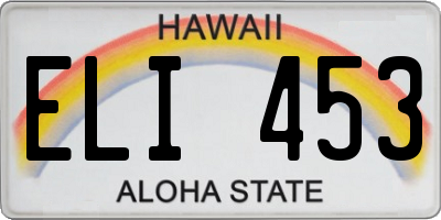 HI license plate ELI453
