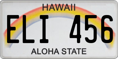 HI license plate ELI456