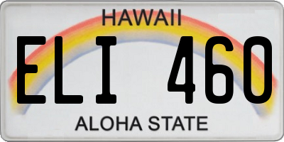 HI license plate ELI460