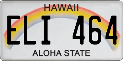 HI license plate ELI464