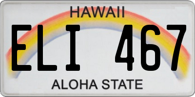 HI license plate ELI467