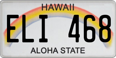 HI license plate ELI468