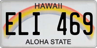HI license plate ELI469