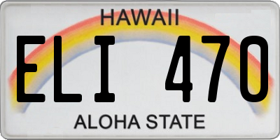 HI license plate ELI470
