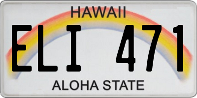 HI license plate ELI471