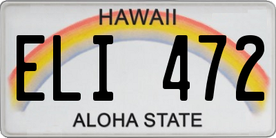 HI license plate ELI472