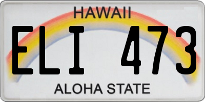 HI license plate ELI473