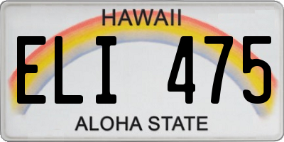 HI license plate ELI475