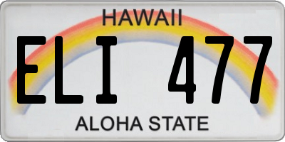 HI license plate ELI477