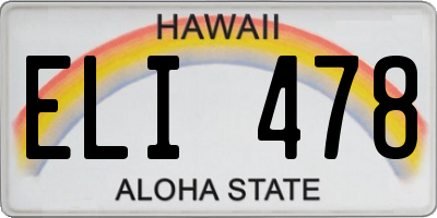 HI license plate ELI478