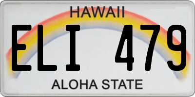 HI license plate ELI479