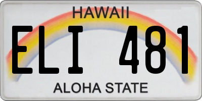 HI license plate ELI481