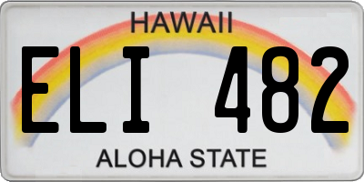 HI license plate ELI482