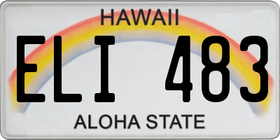 HI license plate ELI483