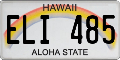 HI license plate ELI485