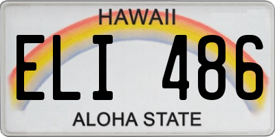 HI license plate ELI486