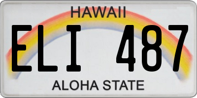 HI license plate ELI487