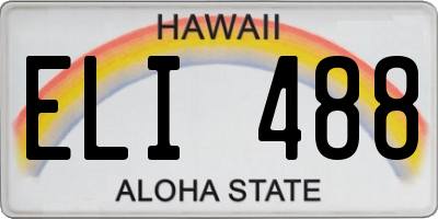 HI license plate ELI488