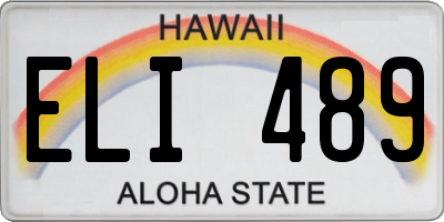HI license plate ELI489