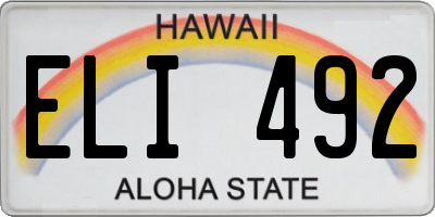 HI license plate ELI492