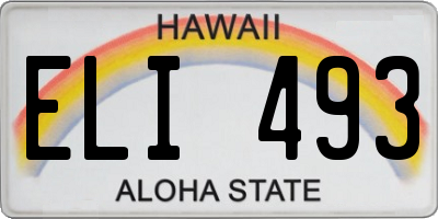 HI license plate ELI493