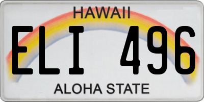 HI license plate ELI496
