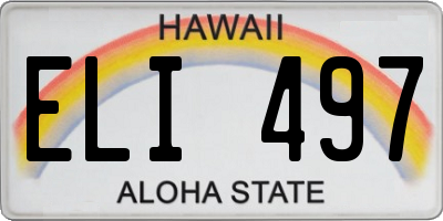 HI license plate ELI497