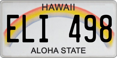 HI license plate ELI498