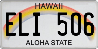 HI license plate ELI506