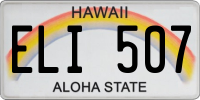 HI license plate ELI507