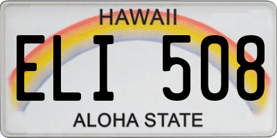 HI license plate ELI508