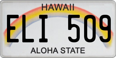 HI license plate ELI509
