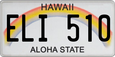 HI license plate ELI510