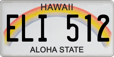 HI license plate ELI512