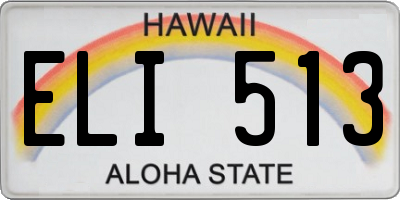 HI license plate ELI513
