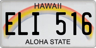 HI license plate ELI516