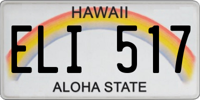 HI license plate ELI517