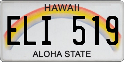 HI license plate ELI519
