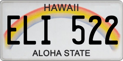 HI license plate ELI522