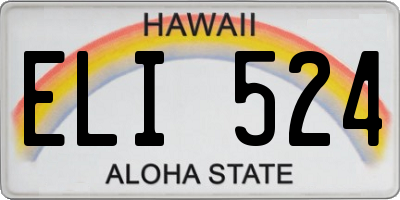 HI license plate ELI524
