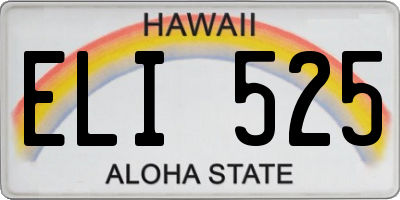HI license plate ELI525