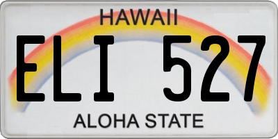 HI license plate ELI527