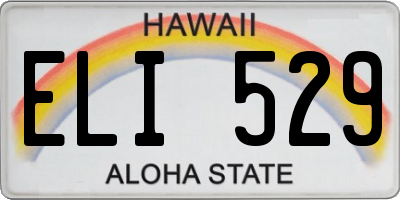 HI license plate ELI529