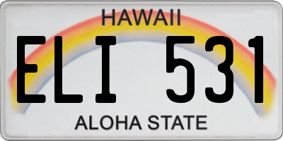 HI license plate ELI531