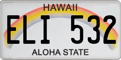 HI license plate ELI532