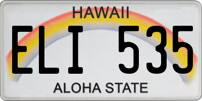 HI license plate ELI535